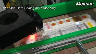 UV Laser Date Coding Printer on Plastic Package Flow line