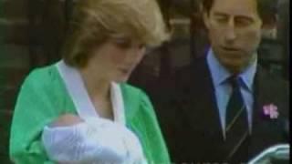 Princess Diana leaves hospital w/William