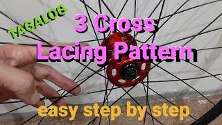 3 CROSS LACING PATTERN on 32 Holes Rims Easy Step by Step #TAGALOG #tutorial #diy