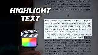 How to Highlight Text Using the Spotlight Effect in Final Cut Pro (no plugins)