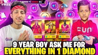 My 9 Year Brother Ask Me For Everything In 1 Diamond  All Rare Emotes - Garena Free Fire