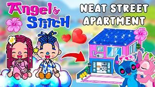 Neat Street Apartment Stitch vs Angel | Blue vs Pink House Decoration Design  Toca Life World