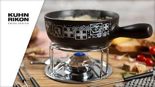 Cheese fondue set ceramic Swiss black | KUHN RIKON