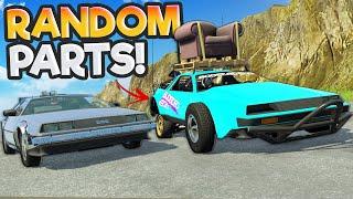 RANDOM PARTS RACING with the Delorean on a Mountain in BeamNG Drive Mods!