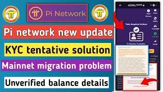 pi network new update | pi kyc tentative | pi mainnet migration problem | pi unverified balance