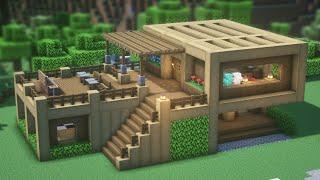 Minecraft : How to Build an Wooden House | Simple Survival House Tutorial #8