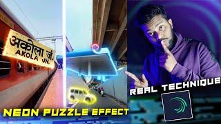 How to make Neon puzzle effect reel video editing with Alight motion application