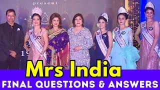 Mrs. India | Final Questions and Answers #mrsindiadream