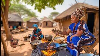 African village life#cooking Village food Sour Chicken Curry And Steamed Bread