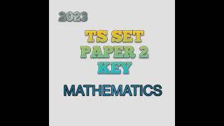 TS SET MATHEMATICS QUESTION PAPER WITH KEY