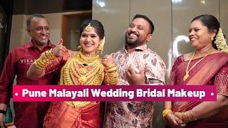 എയർ ഇന്ത്യ എക്സ്പ്രസ്സ് കാരണം പണി കിട്ടി | Pune Malayali Wedding Bridal  Makeup | Vikas Vks