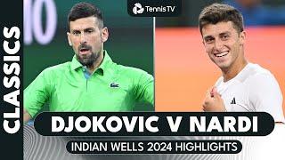 Dramatic Novak Djokovic vs Luca Nardi Match | Indian Wells 2024 Extended Highlights