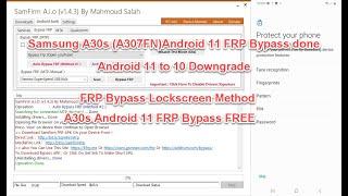 Samsung A30s (A307FN) Android 11 FRP Bypass done 11 To 10 Downgrade