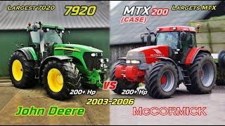 John Deere 7920 VS McCormick MTX 200 (extra infos added) Comparison - [Largest 7020 vs Largest MTX]