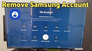 How to logout or remove samsung account from Samsung Tv