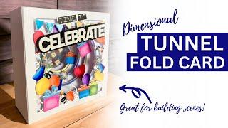 This card has so much dimension BUT still folds flat!!! | EASY Tunnel Cards!