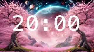 20 Minute Countdown Timer with Alarm | Calming Music | Cherry Blossoms