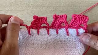 BICO EM CROCHÊ FÁCIL DE FAZER PARA INICIANTES - barrado em crochê #crochê #crochet