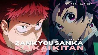 [AMV/MASHUP] Aimer X Eve - Zankyou Sanka X Kaikai Kitan | Demon Slayer X Jujutsu Kaisen OP Mashup