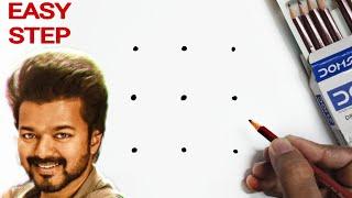 Dots turns into Thalapathy Vijay Drawing || GOAT whistle podu Thalapathy vijay