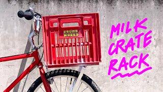 DIY milk crate bike rack