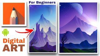 Autodesk Sketchbook Tutorial For Beginners - Imagination Fantasy Landscape / Digital Painting