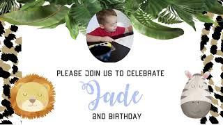 Safari Birthday Video Invitation