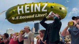 Pickle Juice Chug Challenge: Watch Jalen Franko break Picklesburgh's Record in 4.5 seconds!