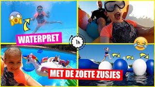 [1 UUR NIEUW] ZWEMMEN en BOMMETJES MAKEN met DE ZOETE ZUSJES!! * Zwembad Challenge!DeZoeteZusjes