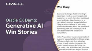 Oracle AI for CX: Generative AI Win Story Authoring in Oracle Sales