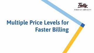 Multiple Price Levels for Faster Billing | TallyPrime Walkthrough