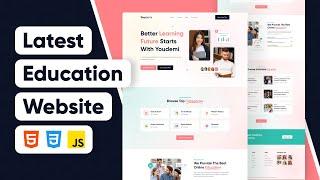 How to Make a Responsive Education Website Using HTML CSS JavaScript
