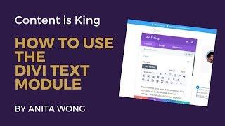 The Divi Text Module - How to use it