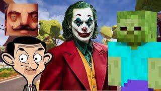 Hello Neighbor - New Secret Neighbor Tron Minecraft Zombie Joker Mr Bean History Gameplay