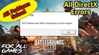 DIRECTx problem in PUBG LITE | DirectX problem solved in PUBG PC LITE | PUBG LITE PROBLEM SOLUTION