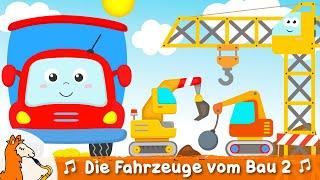 Bagger Kinderlied Fahrzeuge auf der Baustelle Teil 2 mit Kran, Betonmischer, Abrissbagger, Rohrleger