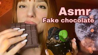 ASMR - fake chocolate and cake eating sounds