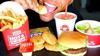 ASMR WENDY'S CHICKEN NUGGETS GHOST PEPPER RANCH SAUCE KIDS MEAL TOY MUKBANG BURGER REVIEW JERRY