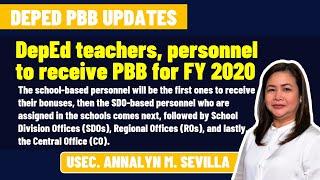 DepEd PBB FY 2020 Update Performance Based Bonus