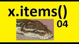 Python Dictionary items method in a for loop