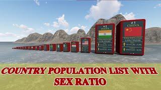 World Population 2022 | All Countries WITH SEX RATIO | #comparison