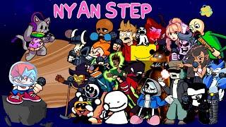 FNF Nyan Step But Different Characters Sing It  (Nyan Cat's Song But Everyone Sings It)