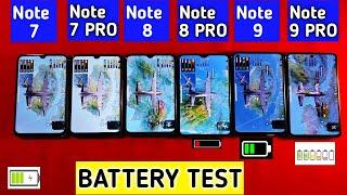 Redmi Note 9 Pro vs Redmi Note 9 vs Redmi Note 8 Pro vs Note 8 vs Note 7 Pro |  Battery Drain Test |