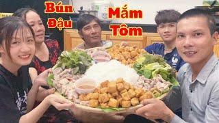 Lộc Fuho - Làm Nia Bún Đậu Mắm Tôm Khổng Lồ Ăn Cùng Gia Đình Vợ