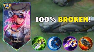 FREYA FULL DAMAGE IS DANGEROUS ( MUST WATCH ) FREYA BEST BUILD 2024 - MLBB