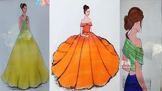 7 Beautiful dress ideas Easy dress  Harshika creations