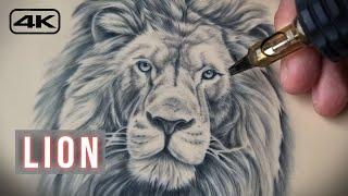 Lion Tattoo Tutorial - Realistic Portrait
