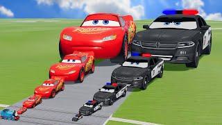 Big & Small McQueen vs Chick Hicks vs Tow Mater vs King Dinoco vs Duch Hudson - BeamNG.Drive