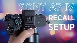 Sony A7IV Memory Recall (1, 2 & 3 on the mode dial)  how to set it up fast!