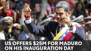 Venezuela: Maduro sworn in as US offers reward for his arrest